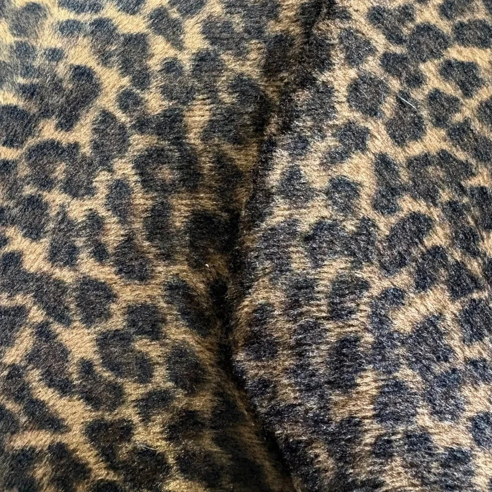 Leopard Print Faux Fur Shawl Wrap Scarf Lined Black Satin Handmade Lush Mob Wife